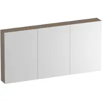 Brauer Impress Spiegelkast 139x70cm MDF 3 Deuren - Mat Mokka - Spiegels, Spiegelkasten - 8720724557773