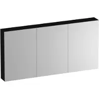 Brauer Impress Deluxe Spiegelkast 139x70cm MFC 3 Deuren Met Indirecte LED Verlichting Binnen/onder - Timber Black - Spiegels, Spiegelkasten - 8720724558671