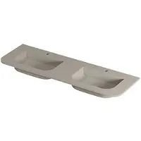 Ink Concept R Fora Wastafel Dubbel Keramiek - 2 Kraangaten - 140x45cm - Mat Creme Cotton - 8718835409784 - Rechthoekig - Wastafels, Meubelwastafels