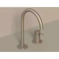 Ivy Aia Nexus Wastafelkraan 2-gats - Geborsteld Nickel PVD - Zonder Waste - Messing - Kranen, Wastafelkranen, Opbouw Wastafelkranen - 8718835402570