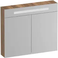 Brauer Promise Deluxe Spiegelkast 80x70cm MFC 2 Deuren Met Directe LED Verlichting Boven - Honey - Spiegels, Spiegelkasten - 8720724559241