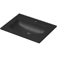 Ink Aspekt Meubelwastafel 60x45cm Keramiek - 1 Kraangat - Mat Zwart - 8718835369989 - Recht - Wastafels, Meubelwastafels