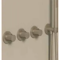 Ivy Aia Nexus Afbouwdeel Inbouwthermostaat Symmetry 4-gats - Zwart Chroom PVD - Kranen, Badkranen, Inbouw Badkranen - 8718835411329