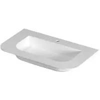 Ink Concept R Modi Wastafel Midden Polystone - 1 Kraangat - 80x45cm - Mat Wit - 8718835405755 - Rechthoekig - Wastafels, Meubelwastafels