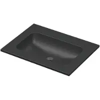Ink Aspekt Meubelwastafel 60x45cm Keramiek - Zonder Kraangat - Mat Zwart - 8718835369972 - Recht - Wastafels, Meubelwastafels