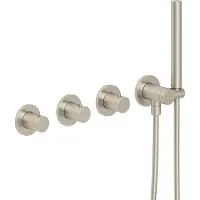 Ivy Aia Bond Afbouwdeel Inbouwthermostaat Symmetry 4-gats - Geborsteld Mat Koper PVD - Kranen, Badkranen, Inbouw Badkranen - 8718835389291