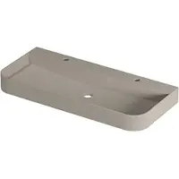 Ink Concept R Duomo Wastafel Centraal Polystone - 2 Kraangaten - 100x45cm - Mat Creme Cotton - 8718835409838 - Rechthoekig - Wastafels,
