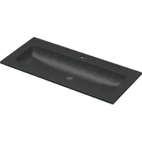 Ink Aspekt Meubelwastafel 100x45cm Keramiek - Centraal - 1 Kraangat - Mat Zwart - 8718835370022 - Recht - Wastafels, Meubelwastafels