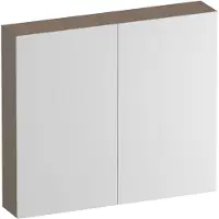 Brauer Impress Deluxe spiegelkast - 80x70x15cm - interne en externe verlichting - 2 dubbelzijdige spiegeldeuren - mat mokka SK-IMD80MM