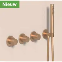Ivy Aia Pact Afbouwdeel Inbouwthermostaat Symmetry 4-gats - Zwart Chroom PVD - Kranen, Badkranen, Inbouw Badkranen - 8718835389383