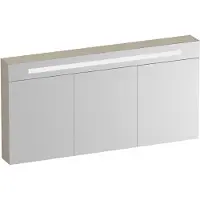Brauer Promise Deluxe Spiegelkast 139x70cm MDF 3 Deuren Met Directe LED Verlichting Boven - Mat Beige - Spiegels, Spiegelkasten - 8720724558855