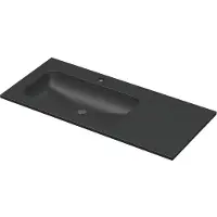 Ink Aspekt Meubelwastafel 100x45cm Keramiek - Links - 1 Kraangat - Mat Zwart - 8718835370077 - Recht - Wastafels, Meubelwastafels