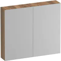 Brauer Impress Deluxe Spiegelkast 80x70cm MFC 2 Deuren Met Indirecte LED Verlichting Binnen/onder - Honey - Spiegels, Spiegelkasten - 8720724558701