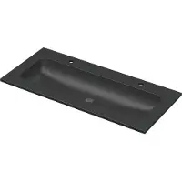Ink Aspekt Meubelwastafel 100x45cm Keramiek - Centraal - 2 Kraangaten - Mat Zwart - 8718835370039 - Recht - Wastafels, Meubelwastafels