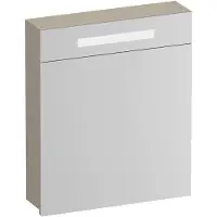 Brauer Promise Spiegelkast 59x70cm MDF 1 Deur Met Directe LED Verlichting Boven - Rechtsdraaiend - Mat Beige - Spiegels, Spiegelkasten - 8720724559340