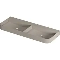 Ink Concept R Duomo Wastafel Dubbel Polystone - Zonder Kraangat - 120x45cm - Mat Creme Cotton - 8718835409876 - Rechthoekig - Wastafels,