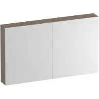 Brauer Impress Deluxe Spiegelkast 119x70cm MDF 2 Deuren Met Indirecte LED Verlichting Binnen/onder - Mat Mokka - Spiegels, Spiegelkasten - 8720724558367