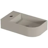 Ink Concept R Trevi Fontein Afgerond 40x22x10cm Keramiek - Rechts - 1 Kraangat - Mat Creme Cotton - 8718835405380 - Rechthoekig / 1 Ronde Hoek