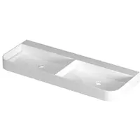 Ink Concept R Duomo Wastafel Dubbel Polystone - Zonder Kraangat - 120x45cm - Glans Wit - 8718835405472 - Rechthoekig - Wastafels, Meubelwastafels