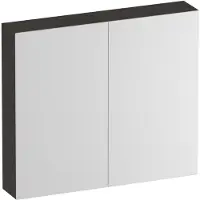 Brauer Impress Deluxe Spiegelkast 80x70cm MFC 2 Deuren Met Indirecte LED Verlichting Binnen/onder - Timber Anthracite - Spiegels, Spiegelkasten - 8720724558589