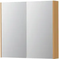 Ink Concept R SPK2 Spiegelkast 2 Deuren - 80x74cm - Fineer Light - Spiegels, Spiegelkasten - 8718835663025