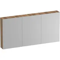 Brauer Impress Deluxe Spiegelkast 139x70cm MFC 3 Deuren Met Indirecte LED Verlichting Binnen/onder - Honey - Spiegels, Spiegelkasten - 8720724558732