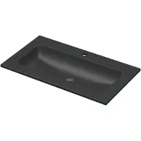 Ink Aspekt Meubelwastafel 80x45cm Keramiek - 1 Kraangat - Mat Zwart - 8718835370008 - Recht - Wastafels, Meubelwastafels