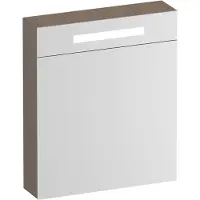 Brauer Promise Deluxe Spiegelkast 59x70cm MDF 1 Deur Met Directe LED Verlichting Boven - Rechtsdraaiend - Mat Mokka - Spiegels, Spiegelkasten - 8720724558879