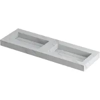 Ink Pitch Meubelwastafel 120x45cm Keramische Slab - Dubbel - Zonder Kraangaten - Calacatta Mat - 8718835129859 - Rechthoekig - Wastafels,