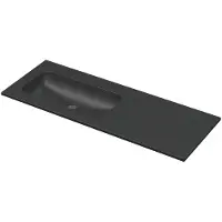 Ink Aspekt Meubelwastafel 120x45cm Keramiek - Links - Zonder Kraangat - Mat Zwart - 8718835370152 - Recht - Wastafels, Meubelwastafels