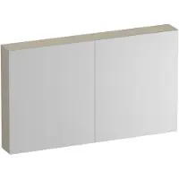 Brauer Impress Spiegelkast 119x70cm MDF 2 Deuren - Mat Beige - Spiegels, Spiegelkasten - 8720724557704