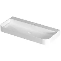 Ink Concept R Duomo Wastafel Centraal Polystone - 1 Kraangat - 100x45cm - Glans Wit - 8718835405427 - Rechthoekig - Wastafels, Meubelwastafels