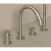 Ivy Aia Nexus Badrandcombinatie 4-gats - Geborsteld Nickel PVD - Messing - Kranen, Badkranen, Badrandkranen - 8718835403836