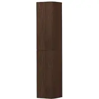 Ink Concept R Hoge Kast Gelakt 2 Deurs Met Afgerond Front Tbv Grepen, Scharnieren Rechts - 35x35x169 - Shadow Veneer - Badkamermeubels, Kolom- En