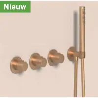 Ivy Aia Pact Afbouwdeel Inbouwthermostaat Symmetry 4-gats - Geborsteld Mat Goud PVD - Kranen, Douchekranen, Inbouw Douchekranen - 8718835389352 - Kranen, Douchekranen, Inbouw douchekranen