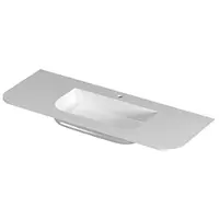Ink Concept R Modi Wastafel Midden Polystone - 1 Kraangat - 120x45cm - Glans Wit - 8718835405694 - Rechthoekig - Wastafels, Meubelwastafels