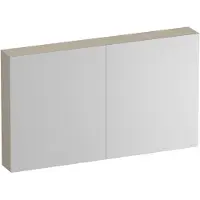 Brauer Impress Deluxe Spiegelkast 119x70cm MDF 2 Deuren Met Indirecte LED Verlichting Binnen/onder - Mat Beige - Spiegels, Spiegelkasten - 8720724558305