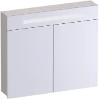 Brauer Promise Spiegelkast 80x70cm MDF 2 Deuren Met Directe LED Verlichting Boven - Mat Zand - Spiegels, Spiegelkasten - 8720724559302