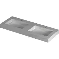Ink Pitch Meubelwastafel 120x45cm Keramische Slab - Dubbel - 2 Kraangaten - Calacatta Mat - 8718835129897 - Rechthoekig - Wastafels, Meubelwastafels