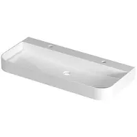 Ink Concept R Duomo Wastafel Centraal Polystone - 2 Kraangaten - 100x45cm - Glans Wit - 8718835405434 - Rechthoekig - Wastafels, Meubelwastafels