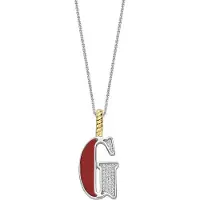 Ti sento Dames Hanger - 925 zilver - Letter G - Rood - 6840CR_G