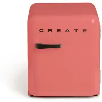 Create - Koelkast in retrostijl - Terracotta - Handvat Zwart - FRIDGE RETRO 48L