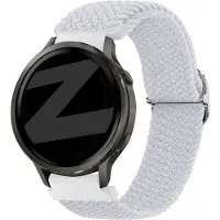 Bandz gevlochten nylon bandje (18mm) - Geschikt voor Garmin Vivoactive 4s / Vivomove 3s / Venu 2s / Venu 3s / Forerunner 255s / Forerunner 265s / Venu 4 - 41mm - White