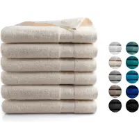 DoubleDry XL Handdoeken 70 x 140 - set van 6 - Hotel kwaliteit 500 g/m2 - 6x Crème