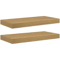 vidaXL Wandplank 2 st Bruin 50 x 23,5 x 3,8 cm Bewerkt hout
