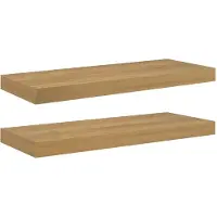vidaXL Wandplank 2 st Bruin 60 x 23,5 x 3,8 cm Bewerkt hout