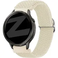 Bandz gevlochten nylon bandje (18mm) - Geschikt voor Garmin Vivoactive 4s / Vivomove 3s / Venu 2s / Venu 3s / Forerunner 255s / Forerunner 265s / Venu 4 - 41mm - Sterrenlicht