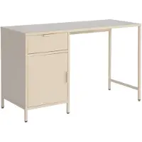 Sweeek Kinderbureau metaal 1 deur en 1 lade Beige