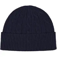 Gant Dames Marineblauwe gebreide muts met kabelpatroon (OSFA), Casual, Wol, Klassiek 4910058