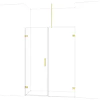 Maxaro Diamond Douchedeur | 145 cm Lichtgoud Helder glas Draaideur